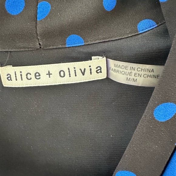 Alice and Olivia blue and black silk dress - Picture 3 of 3